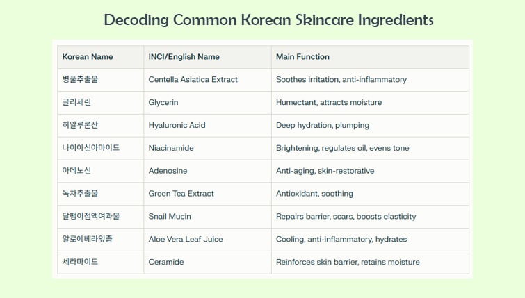 Decoding Common Korean Skincare Ingredients