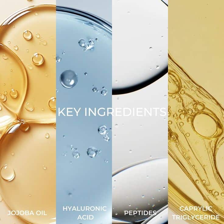 Advanced hydrating skincare formula with ectoin and peptides close up texture